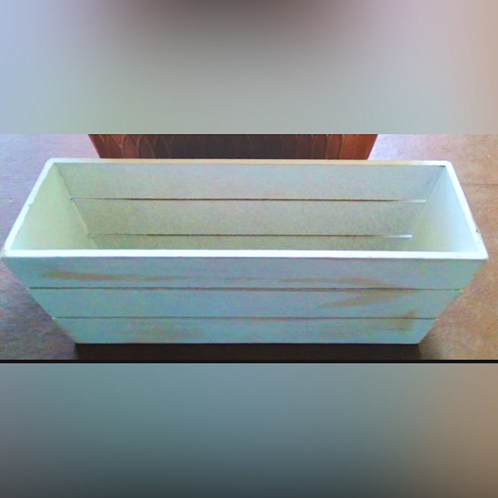 White wooden planter rustic